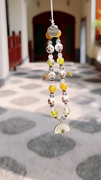 溫暖金色松果吊飾